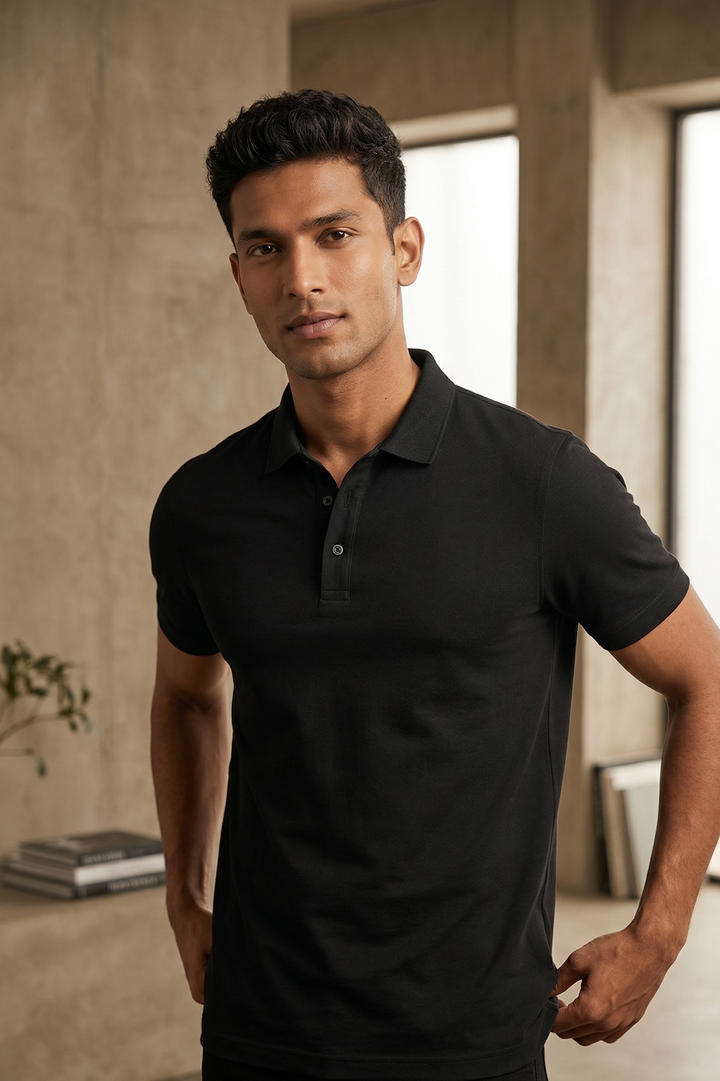 Men’s Half Sleeve Polo T-Shirt | Premium Imported Fabric | Classic Solid Colors