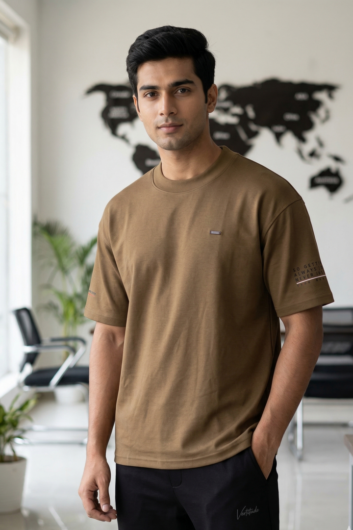Men’s Oversized Round Neck T-Shirt | Premium Imported Fabric | Modern Streetwear Fit