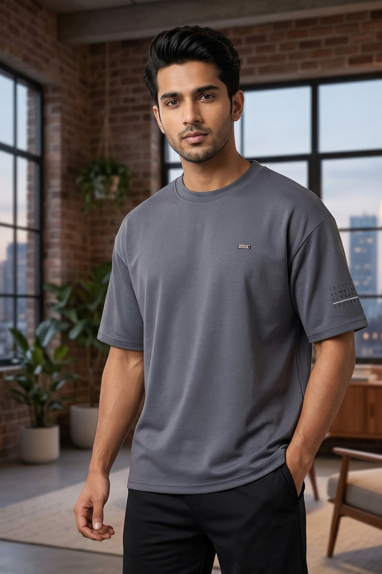 Men’s Oversized Round Neck T-Shirt | Premium Imported Fabric | Modern Streetwear Fit