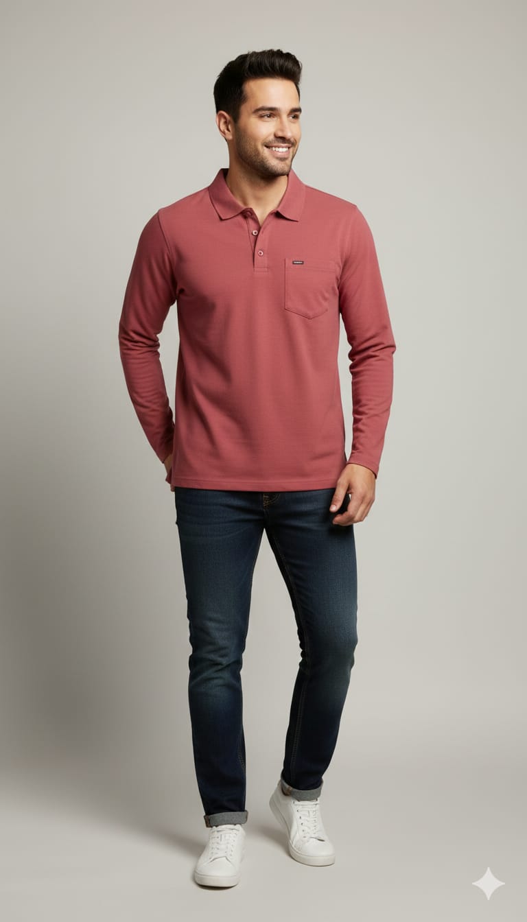 Vestido Mens Full Sleeve Casual T-Shirt