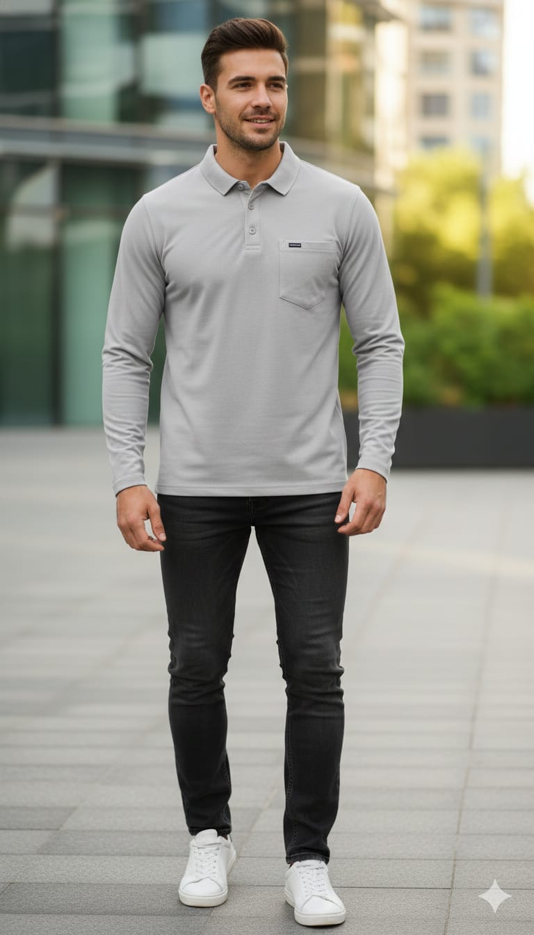 Vestido Mens Full Sleeve Casual T-Shirt