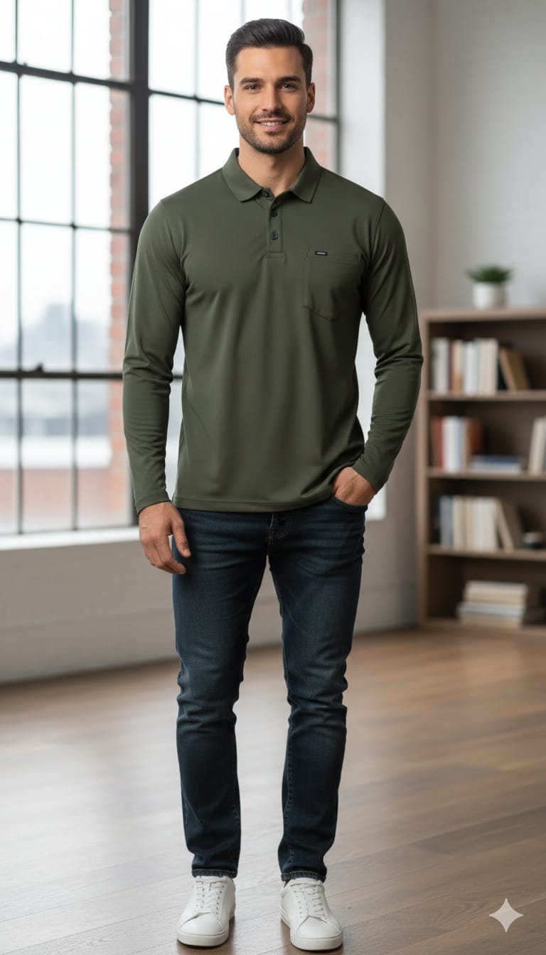 Vestido Mens Full Sleeve Casual T-Shirt