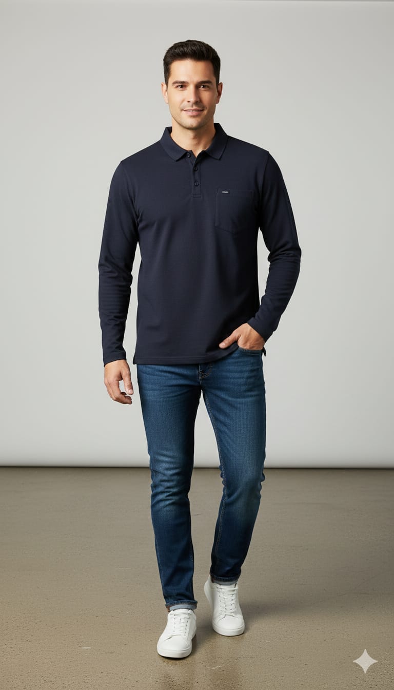 Vestido Mens Full Sleeve Casual T-Shirt