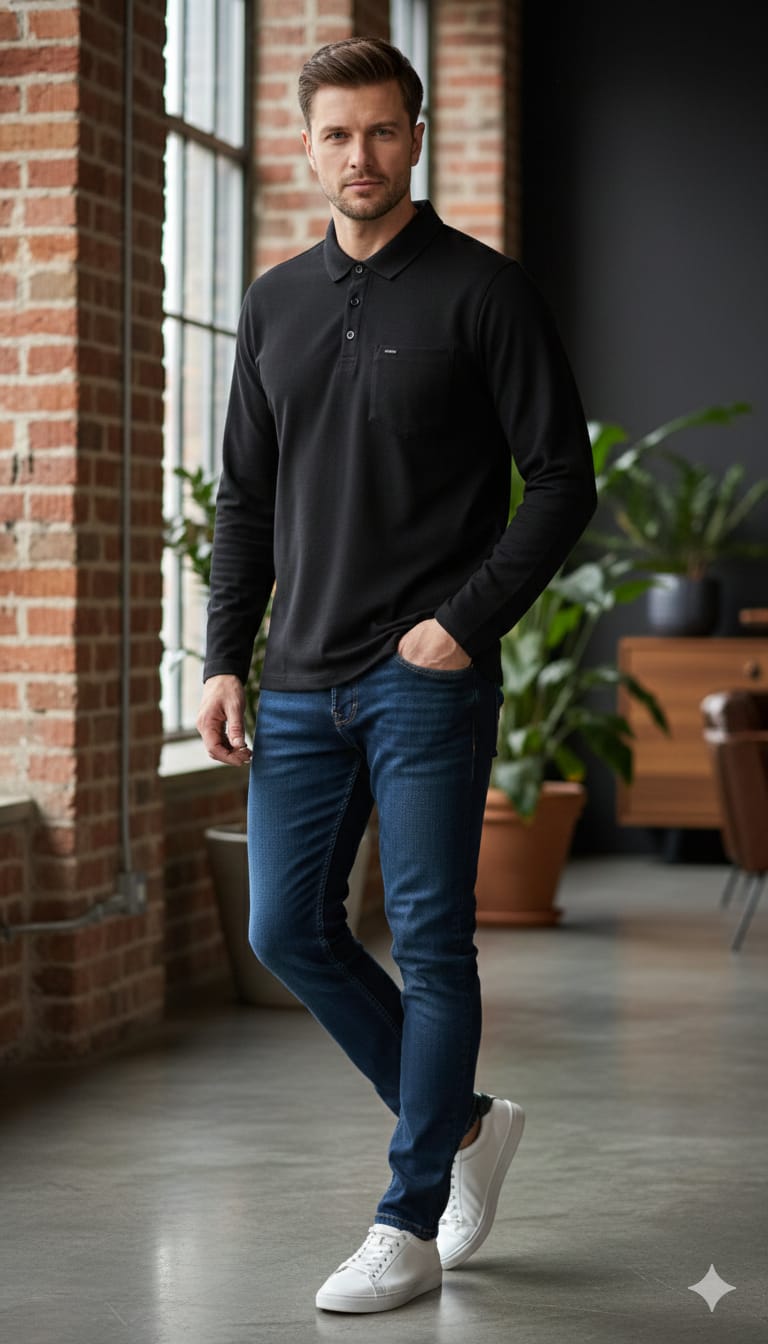 Vestido Mens Full Sleeve Casual T-Shirt