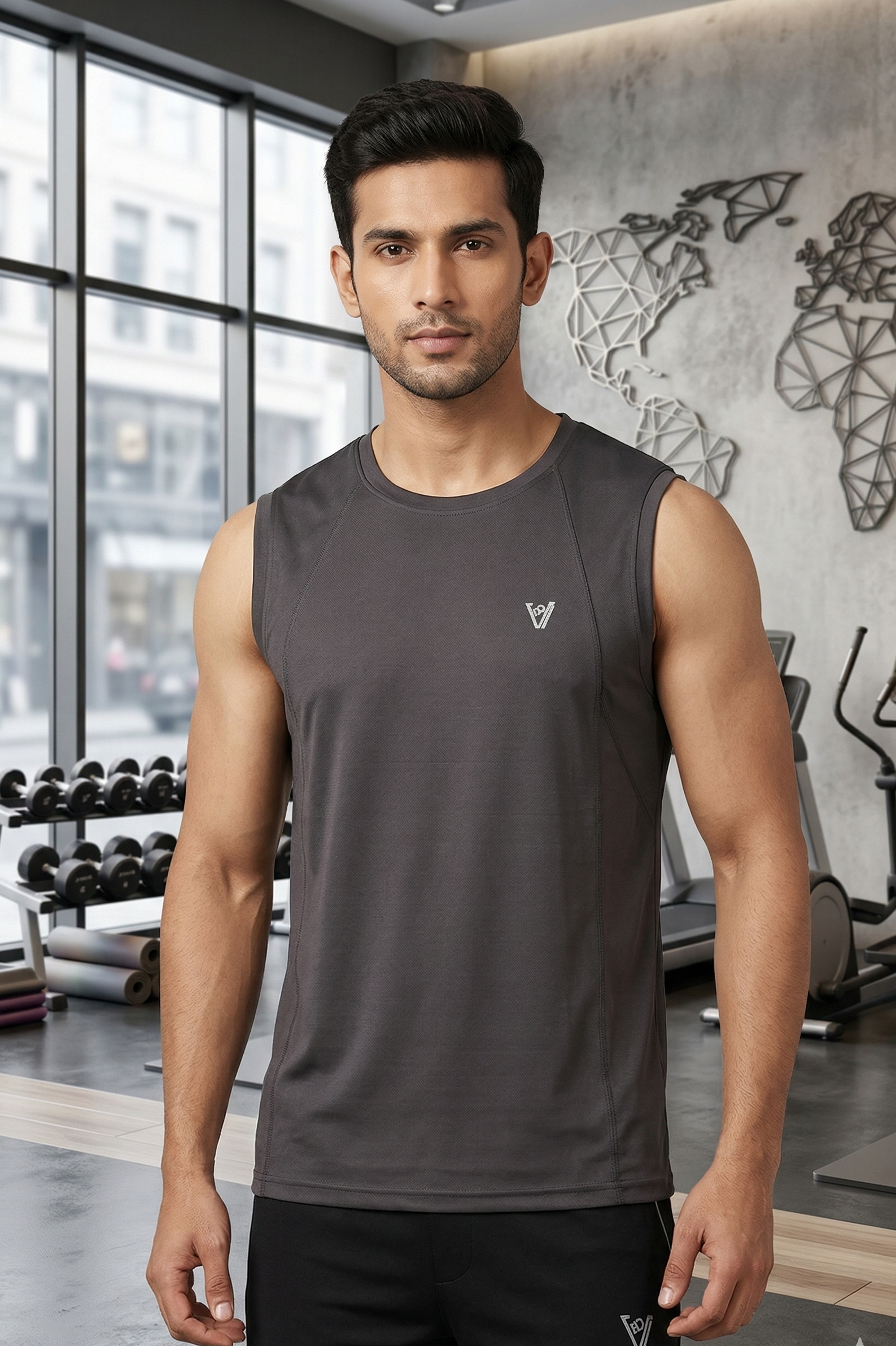 Vestido Men’s Sleeveless Lycra Polyester T-Shirt | Athletic Gym Vest | Performance Training Tank