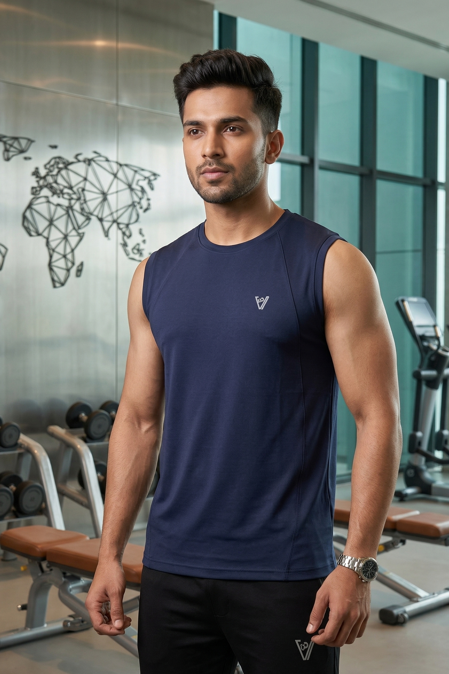 Vestido Men’s Sleeveless Lycra Polyester T-Shirt | Athletic Gym Vest | Performance Training Tank