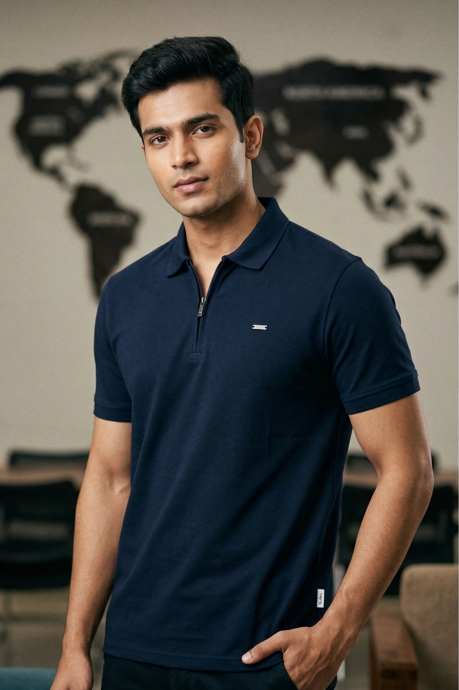 Men’s Half Sleeve Zipper Polo T-Shirt | Premium Imported Thick Fabric | Smart Casual Fit