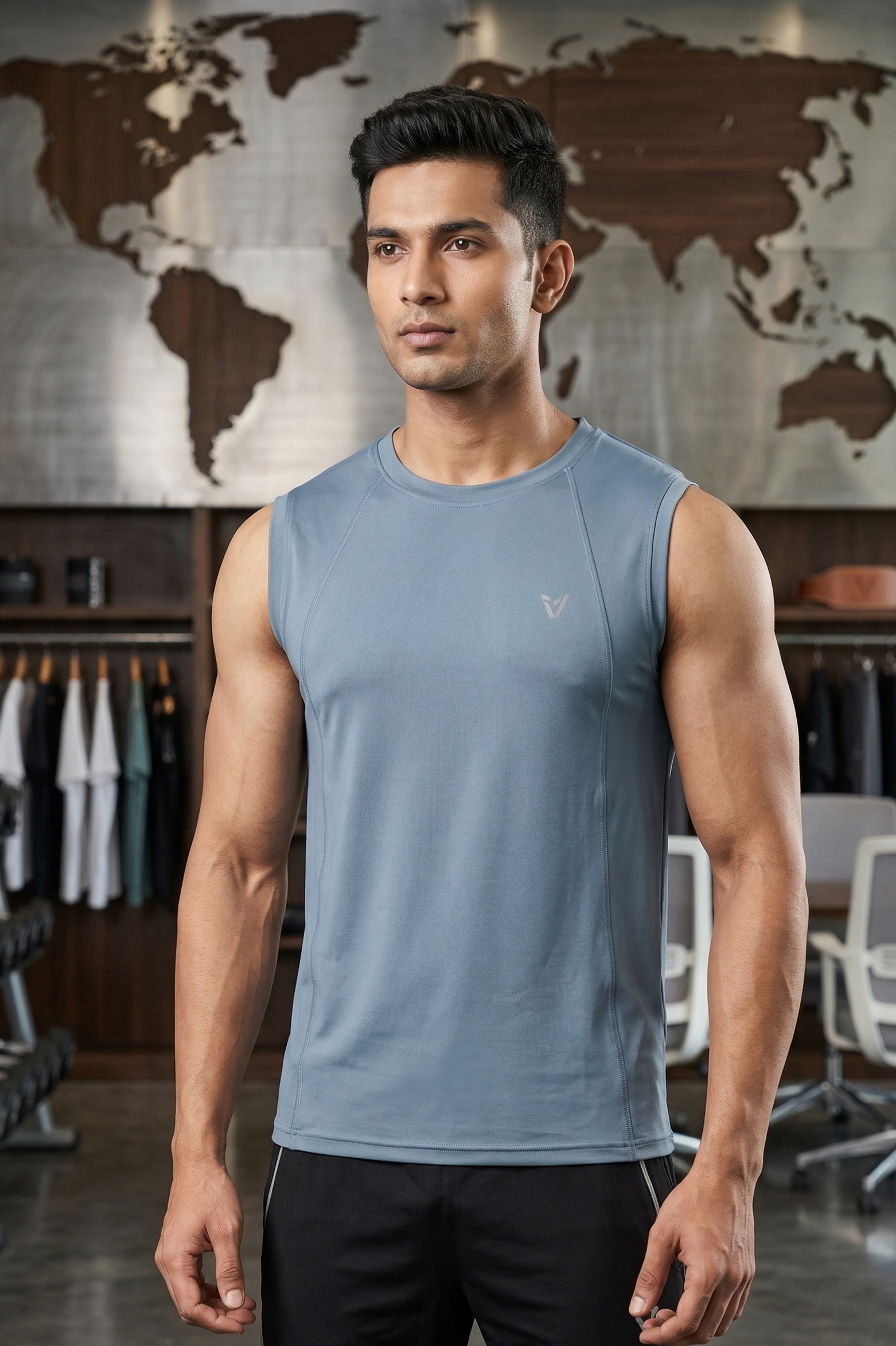 Vestido Men’s Sleeveless Lycra Polyester T-Shirt | Athletic Gym Vest | Performance Training Tank