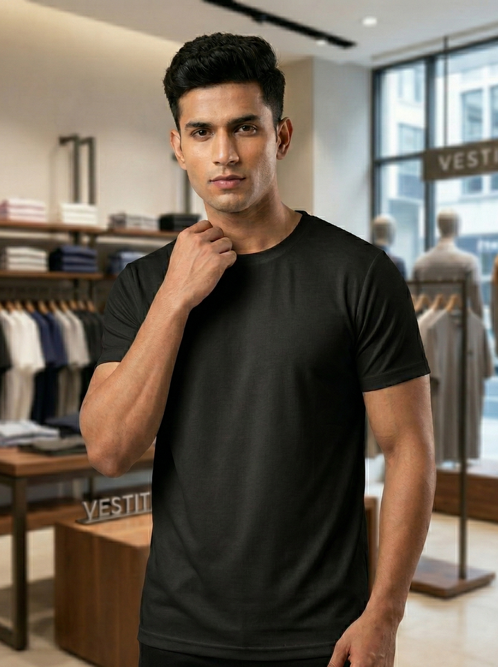 Vestido Men’s Softy Round Neck Half Sleeve T-Shirt | Solid Casual Wear