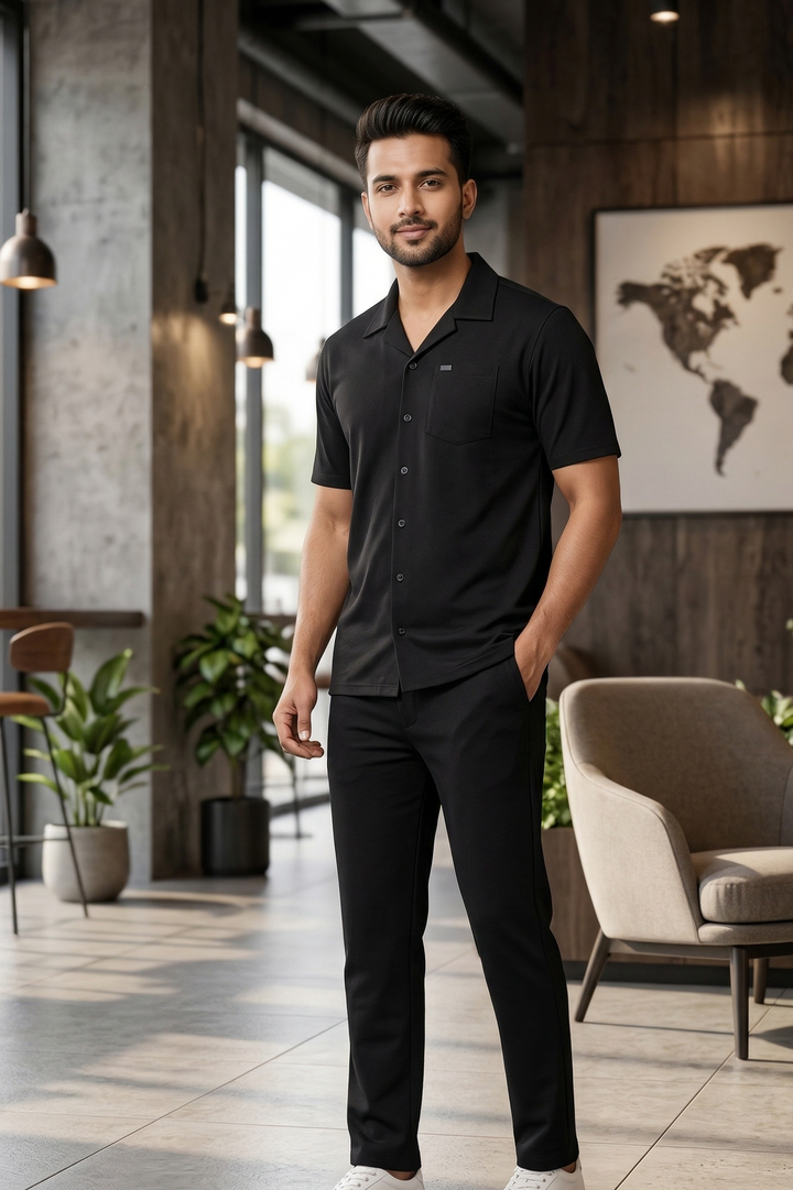 Men’s Shirt & Track Pants Co-Ord Set | Cotton Fabric | Modern Relaxed Fit