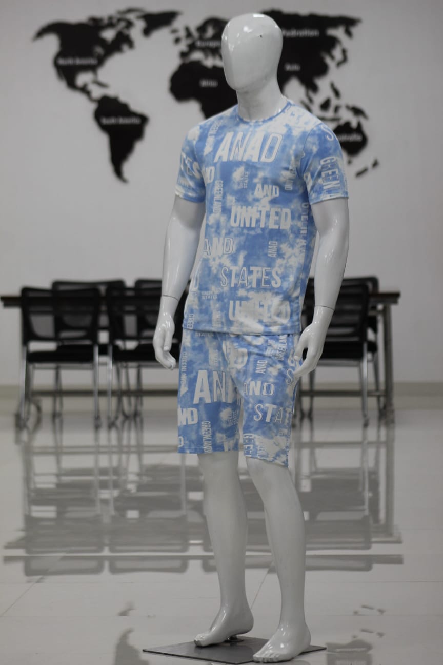 Men’s Printed Co-Ord Set – Relaxed Fit T-Shirt & Shorts