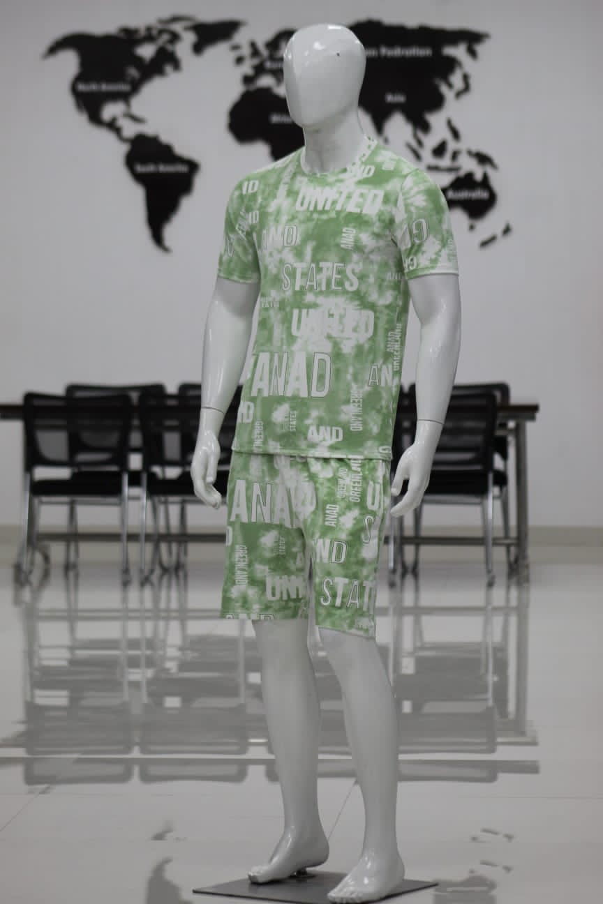 Men’s Printed Co-Ord Set – Relaxed Fit T-Shirt & Shorts