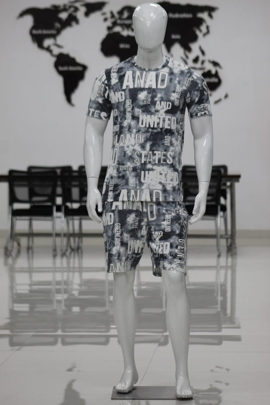 Men’s Printed Co-Ord Set – Relaxed Fit T-Shirt & Shorts