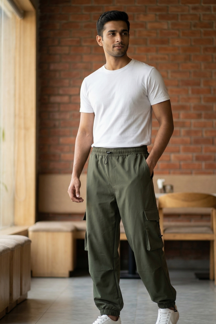 Men’s Baggy Fit Cargo Track Pants