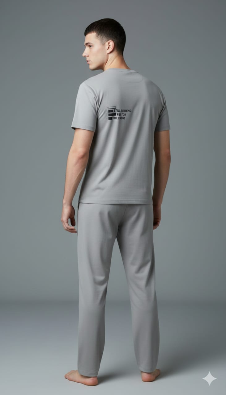 Vestido Men’s Printed T-Shirt & Track Pant Co-Ord Set | Comfortable Casual Wear | Trendy Streetwear Outfit