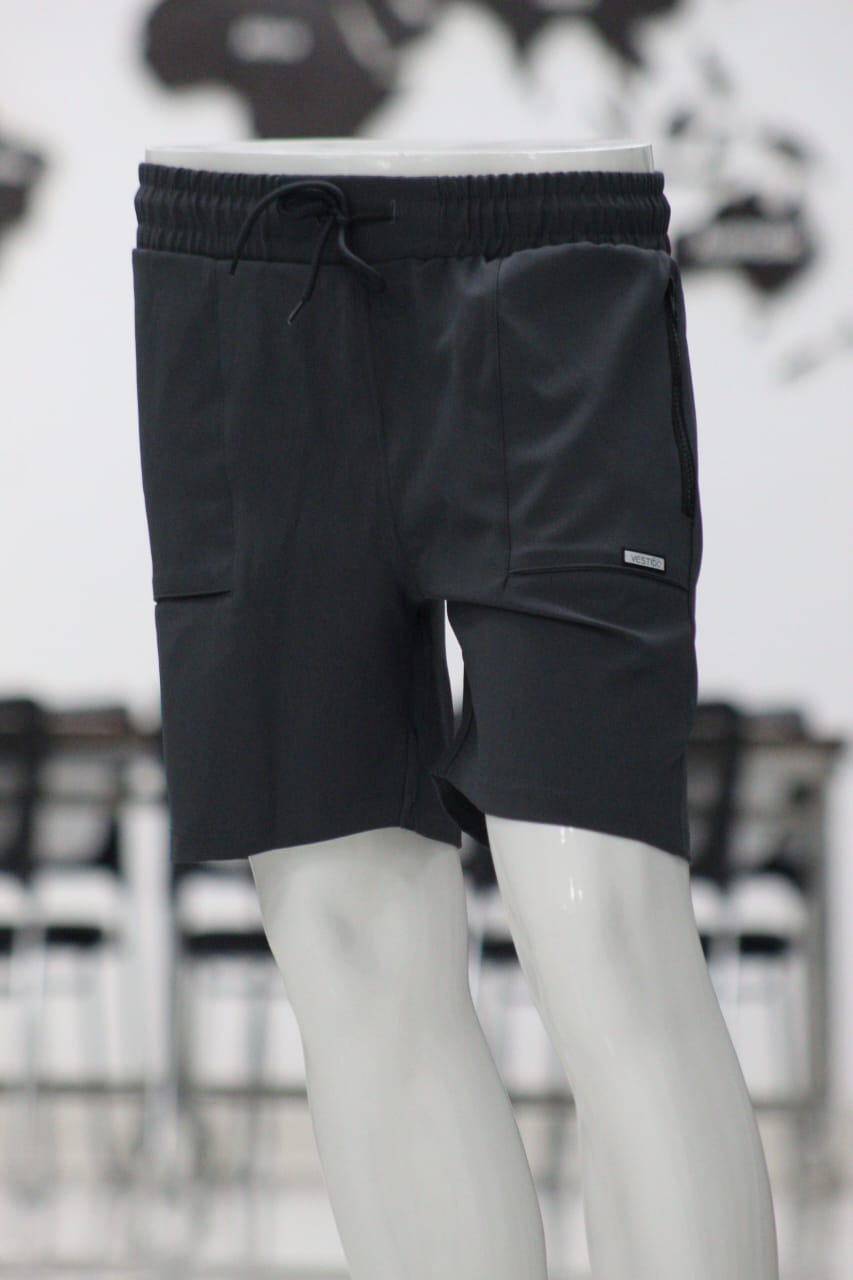 Black shorts on a mannequin with a blurred background