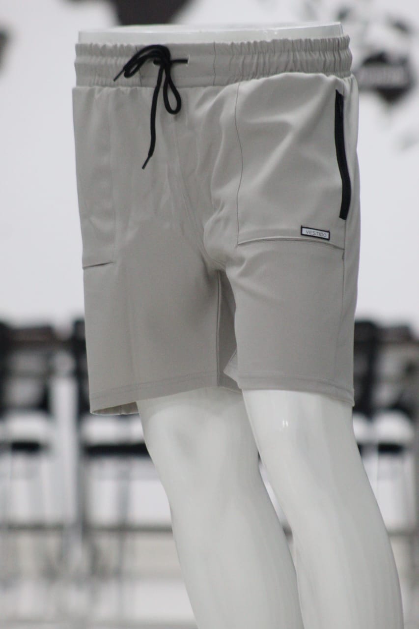 Vestido Men’s Solid Casual Shorts | Comfortable Everyday Wear | Elastic Waist with Zip Pockets