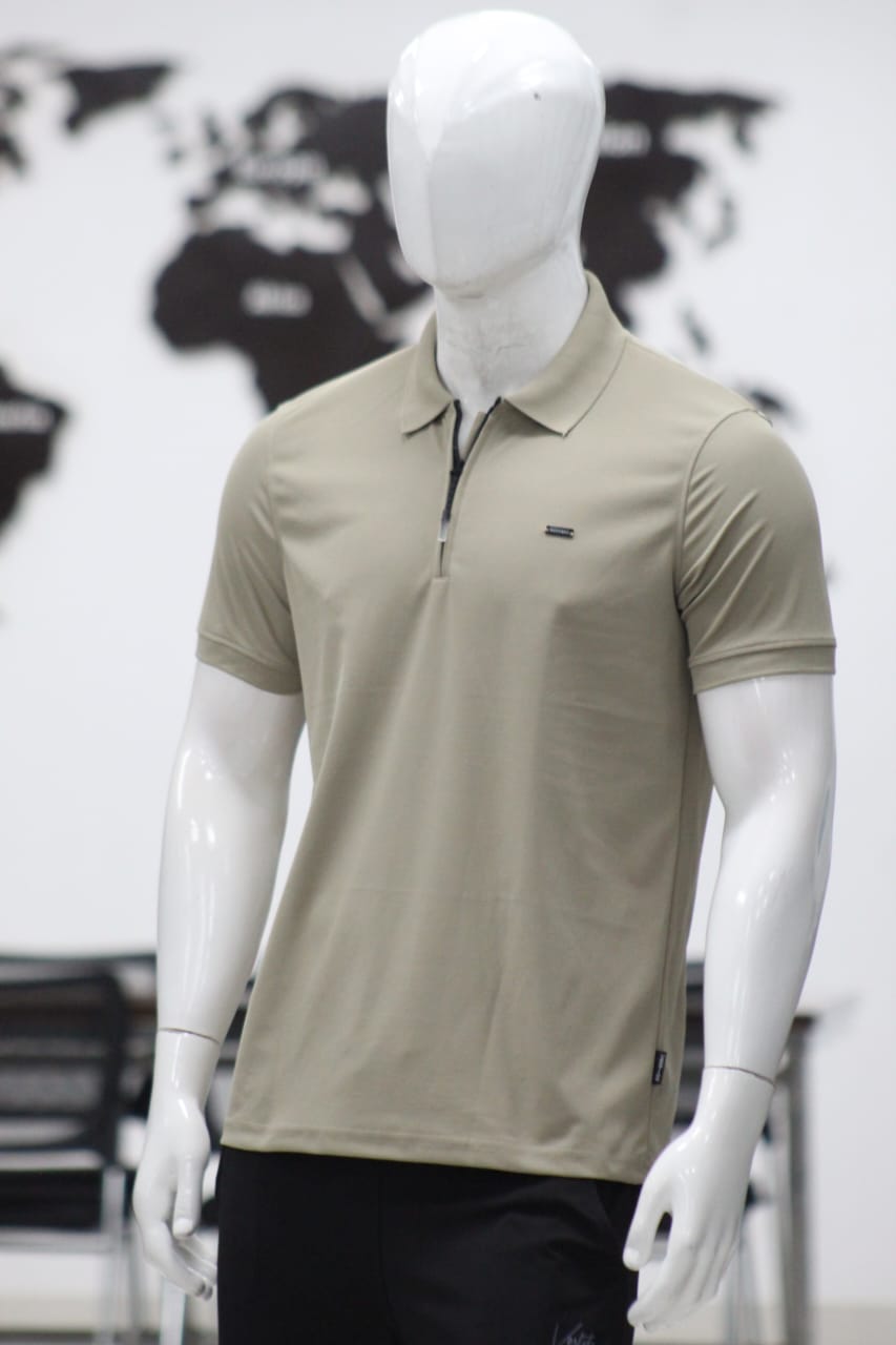 Men’s Half Sleeve Zipper Polo T-Shirt | Premium Imported Thick Fabric | Smart Casual Fit
