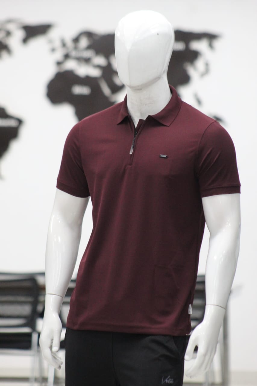 Men’s Half Sleeve Zipper Polo T-Shirt | Premium Imported Thick Fabric | Smart Casual Fit