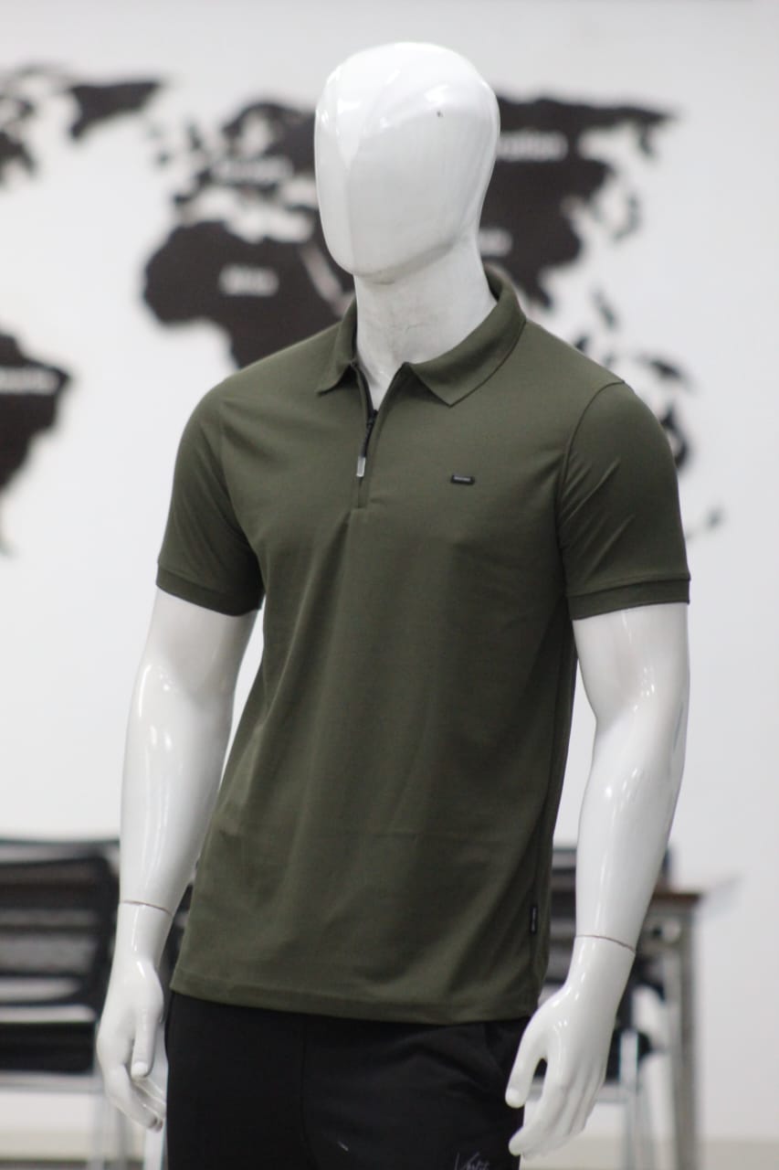 Men’s Half Sleeve Zipper Polo T-Shirt | Premium Imported Thick Fabric | Smart Casual Fit